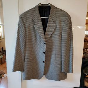 Fiori Men's Suit Jacket Gingham Print Virgin Wool Marshall Fields Size 44